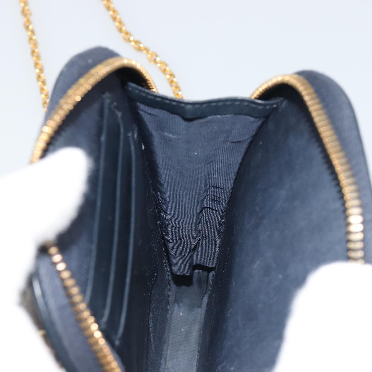 Christian Dior Trotter Canvas Oblique Phone Holder Navy Gold Auth 196681M