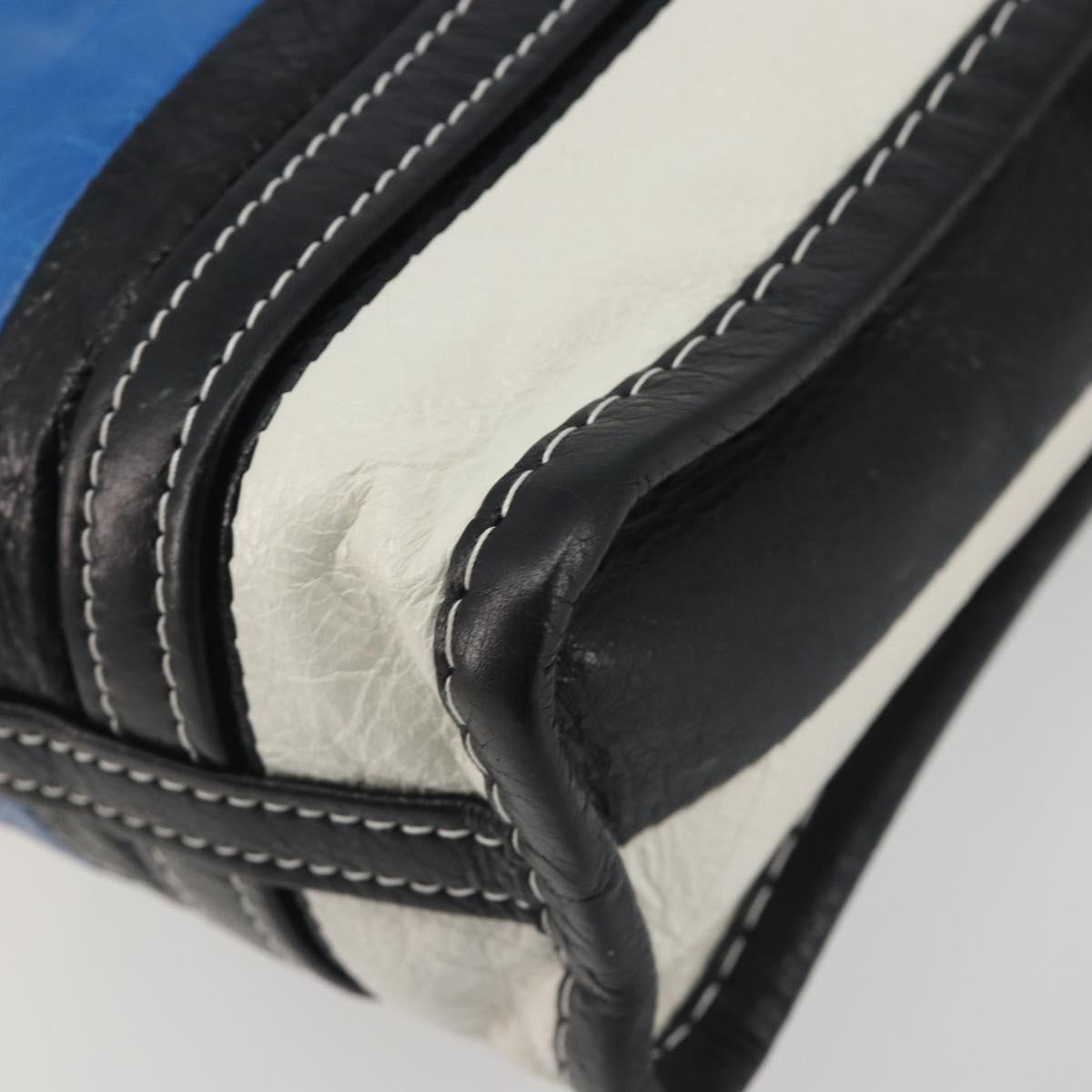BALENCIAGA Bazaar Shopper XXS Bag Leather 2way Black Silver 513988 Auth 196682A