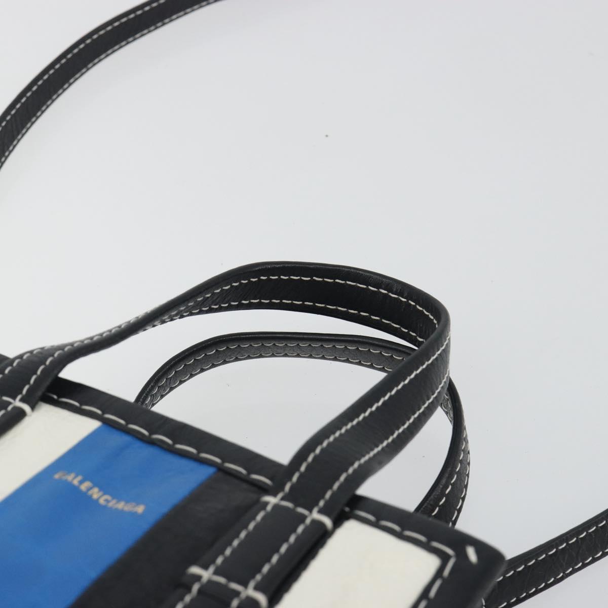 BALENCIAGA Bazaar Shopper XXS Bag Leather 2way Black Silver 513988 Auth 196682A