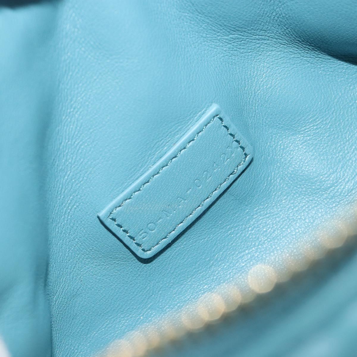 Christian Dior Canage Nomad Pouch Leather Blue Gold Auth 196686A