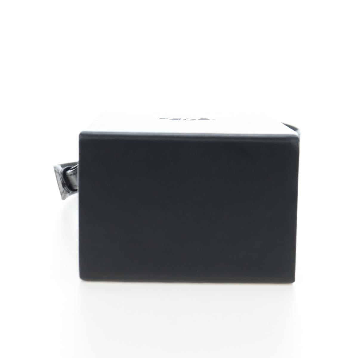 FENDI Box Shoulder Bag Leather Black Silver Auth 196687M