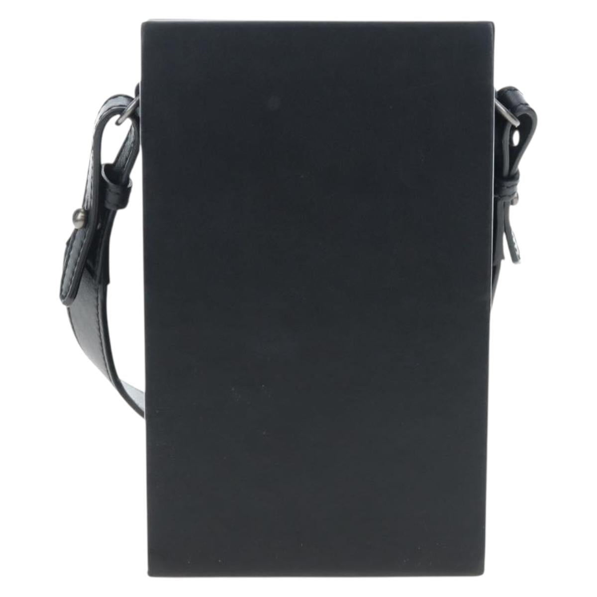 FENDI Box Shoulder Bag Leather Black Silver Auth 196687M