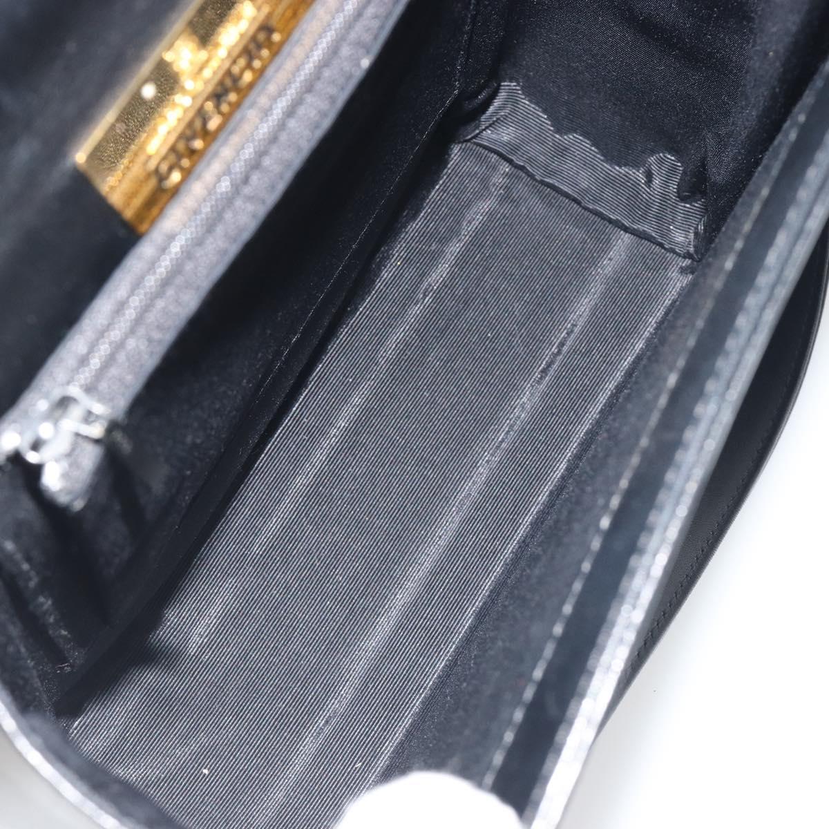 GIVENCHY Hand Bag Leather 2way Black Gold Auth 196688A