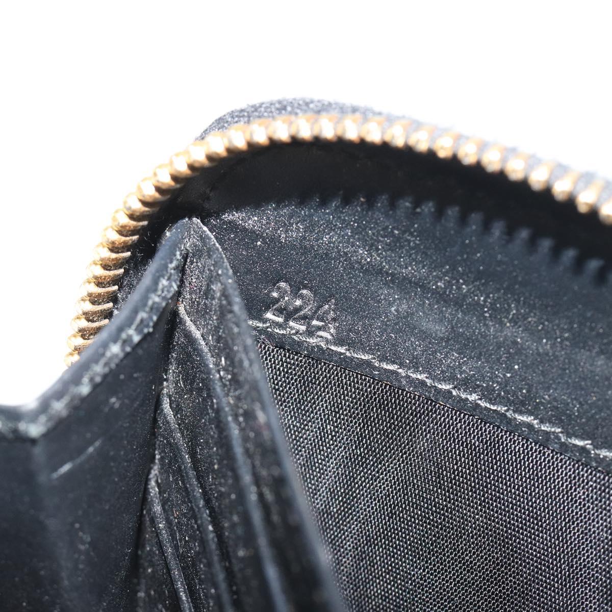 PRADA Long Wallet Leather Black Gold Auth 196690A