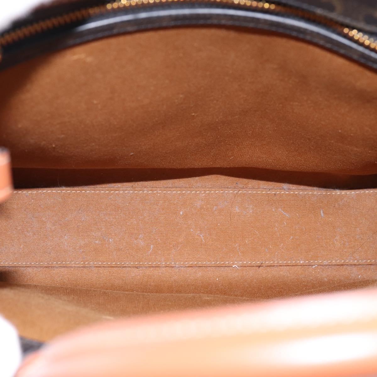 CELINE Macadam Canvas Vertical Cabas Small Hand Bag PVC Brown Gold Auth 196692V