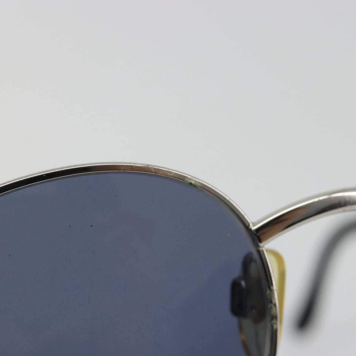 CHANEL Sunglasses Metal Silver CC Auth 196693V