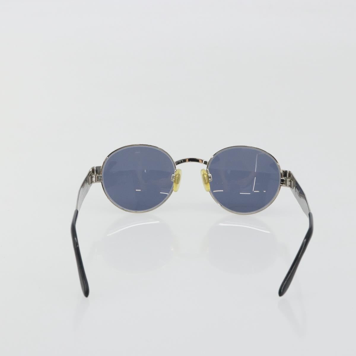 CHANEL Sunglasses Metal Silver CC Auth 196693V