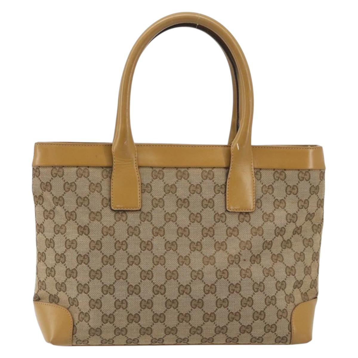 GUCCI GG Canvas Tote Bag Beige 002 1119 Auth 196694