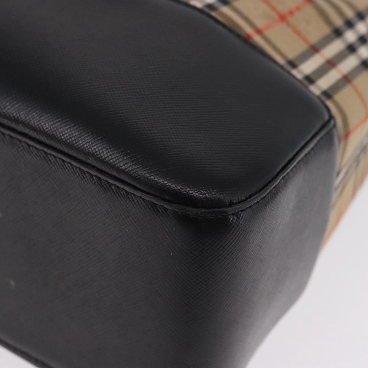 BURBERRY Nova Check Tote Bag Canvas Beige Auth 196697