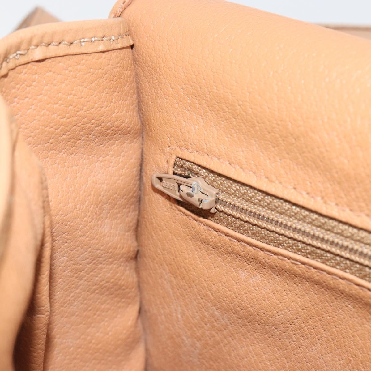 CELINE Macadam Canvas Shoulder Bag PVC Leather Brown Gold Auth 196698