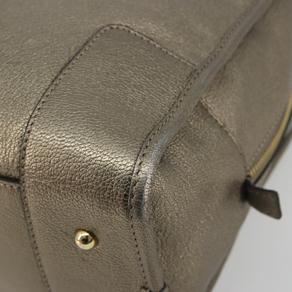 LOEWE Amazon 34 Hand Bag Leather Gold Auth 196701V