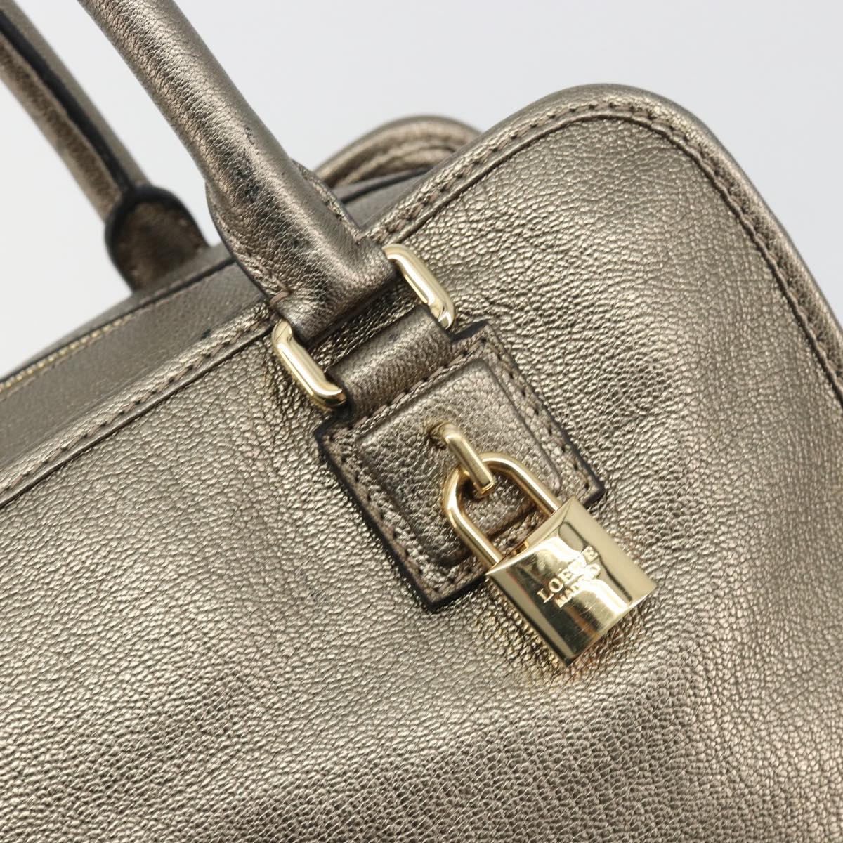 LOEWE Amazon 34 Hand Bag Leather Gold Auth 196701V