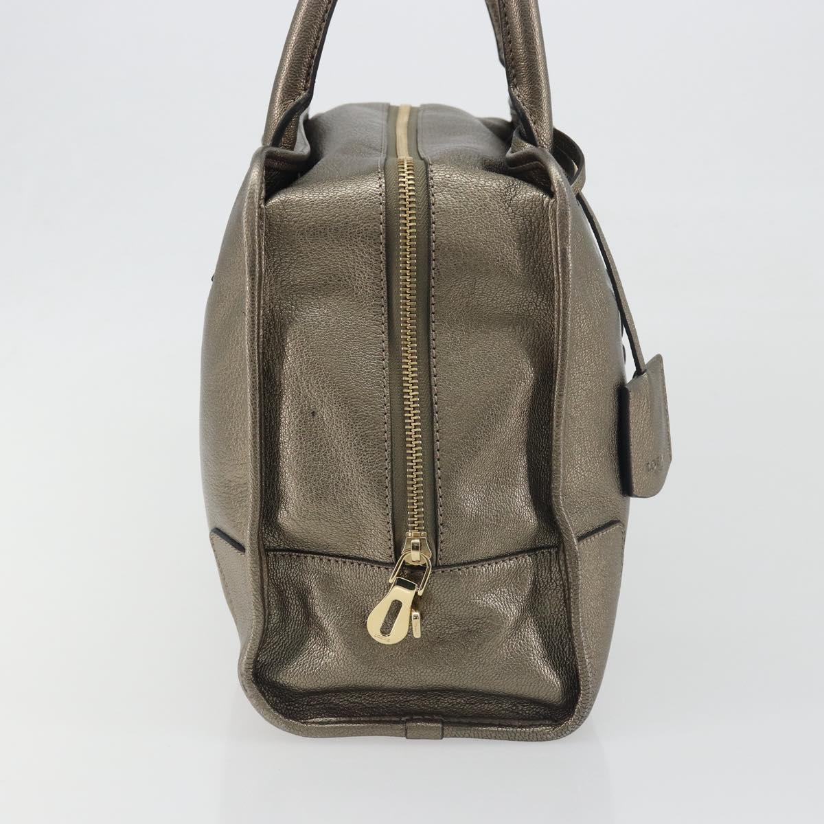 LOEWE Amazon 34 Hand Bag Leather Gold Auth 196701V