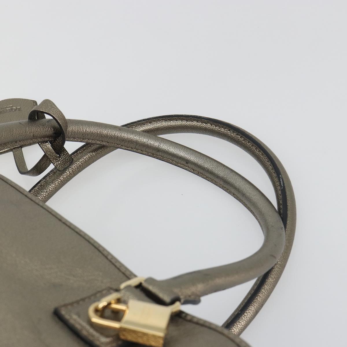LOEWE Amazon 34 Hand Bag Leather Gold Auth 196701V