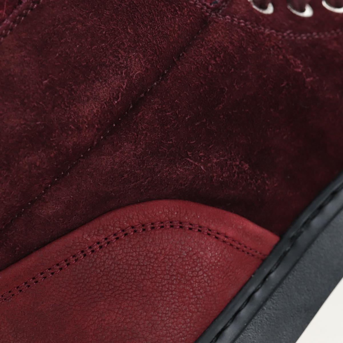 CHANEL High Cut Sneakers Suede Bordeaux CC Auth 196705M