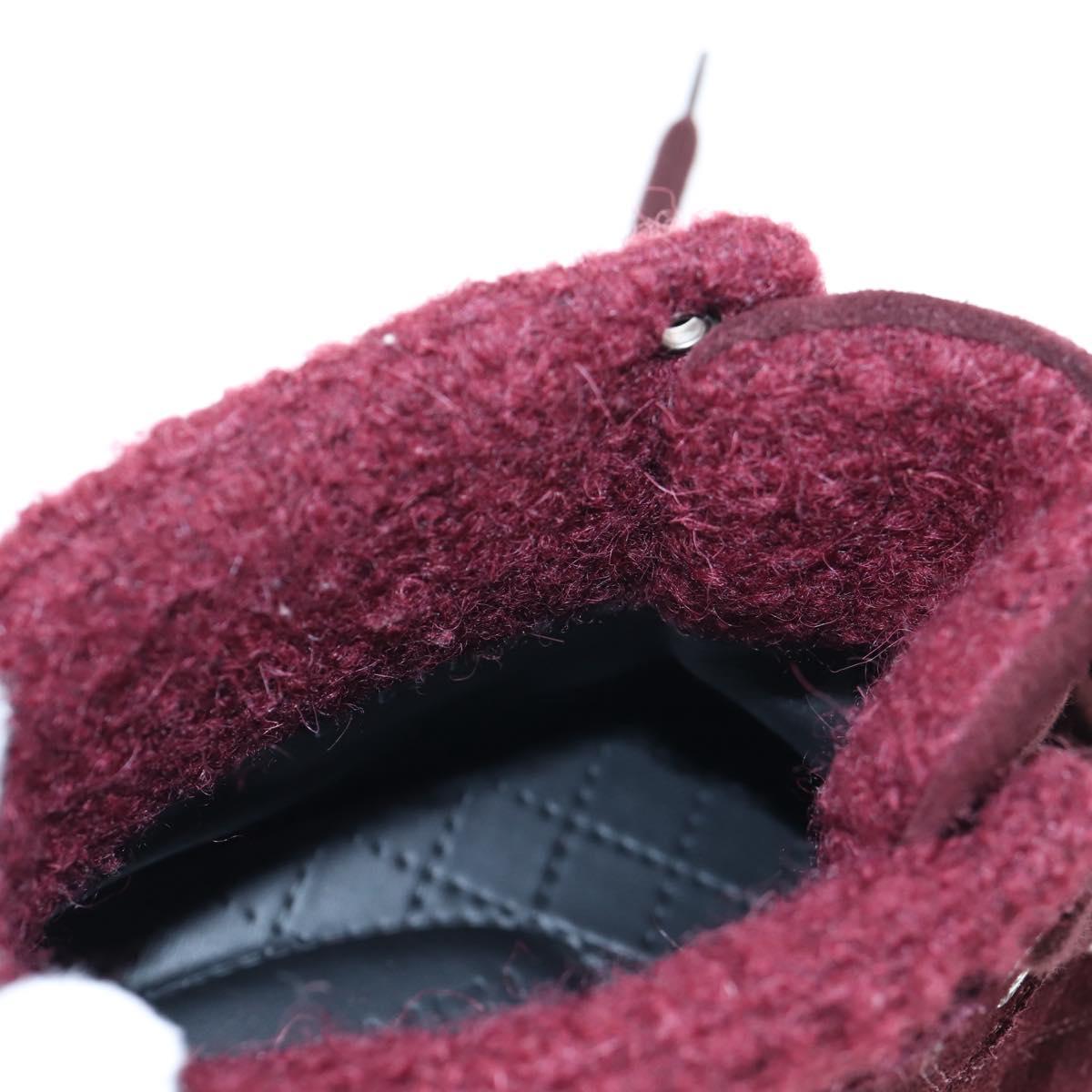 CHANEL High Cut Sneakers Suede Bordeaux CC Auth 196705M