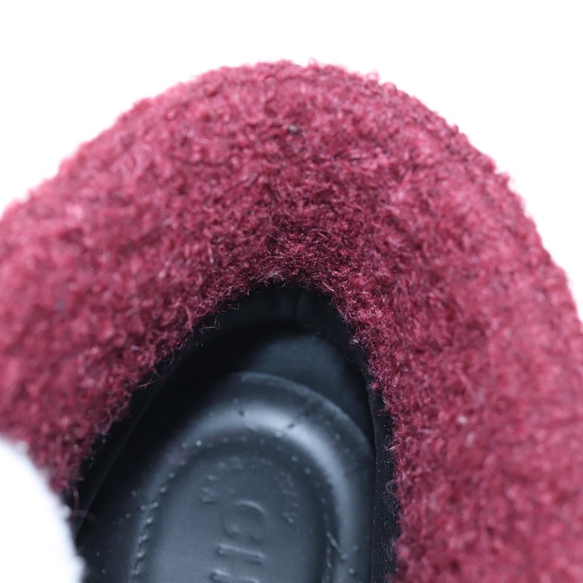 CHANEL High Cut Sneakers Suede Bordeaux CC Auth 196705M