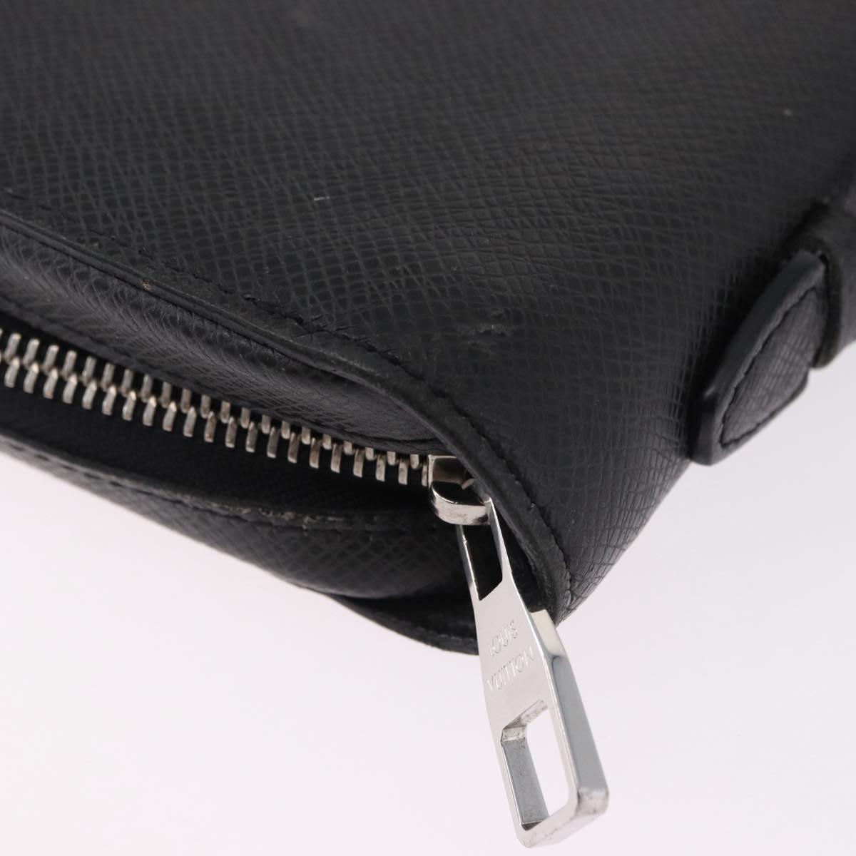 LOUIS VUITTON Taiga Zippy XL Long Wallet Black M44275 LV Auth 196706