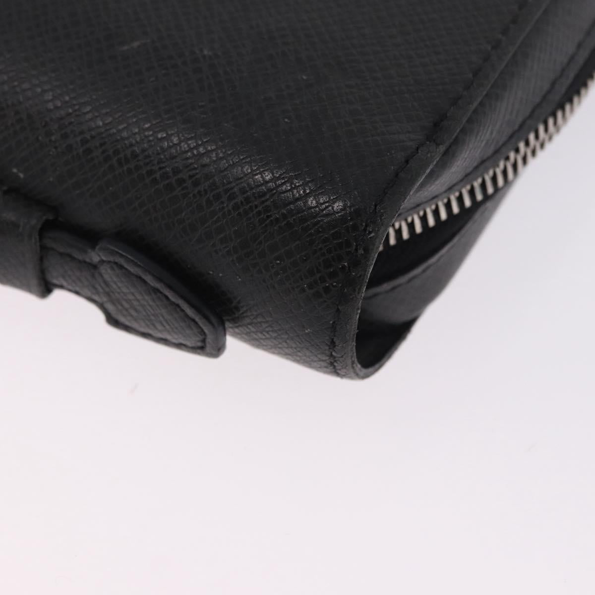 LOUIS VUITTON Taiga Zippy XL Long Wallet Black M44275 LV Auth 196706