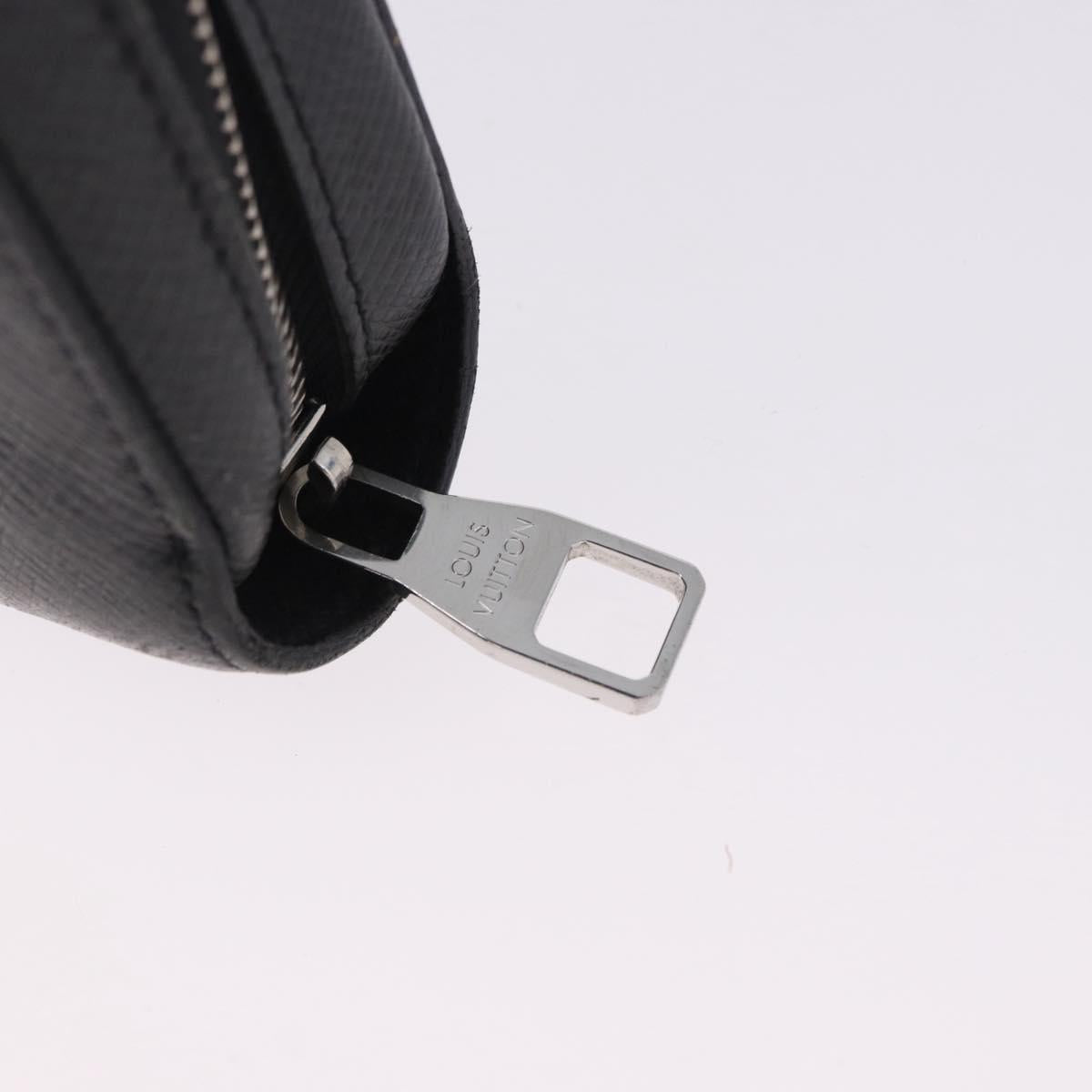 LOUIS VUITTON Taiga Zippy XL Long Wallet Black M44275 LV Auth 196706