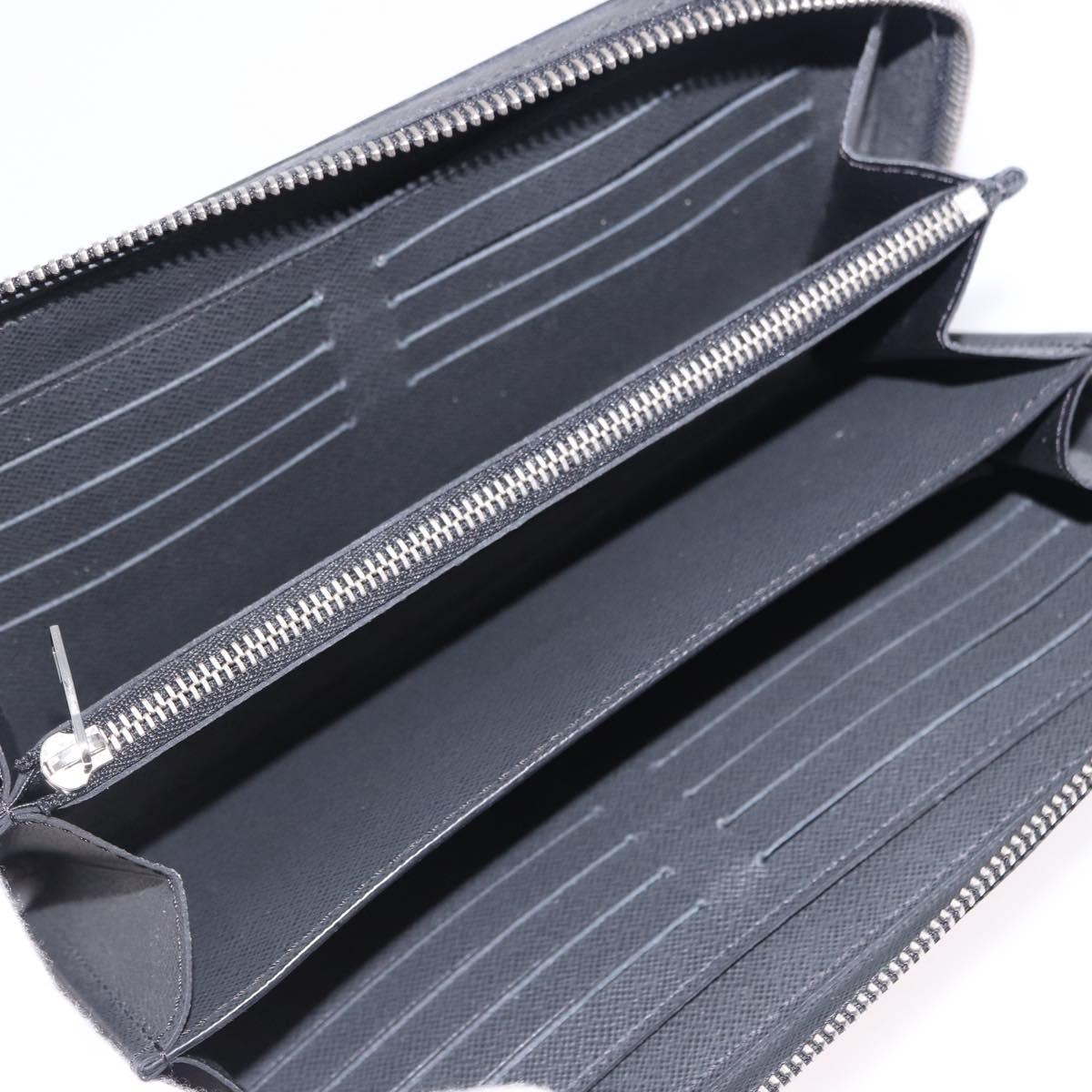 LOUIS VUITTON Taiga Zippy XL Long Wallet Black M44275 LV Auth 196706