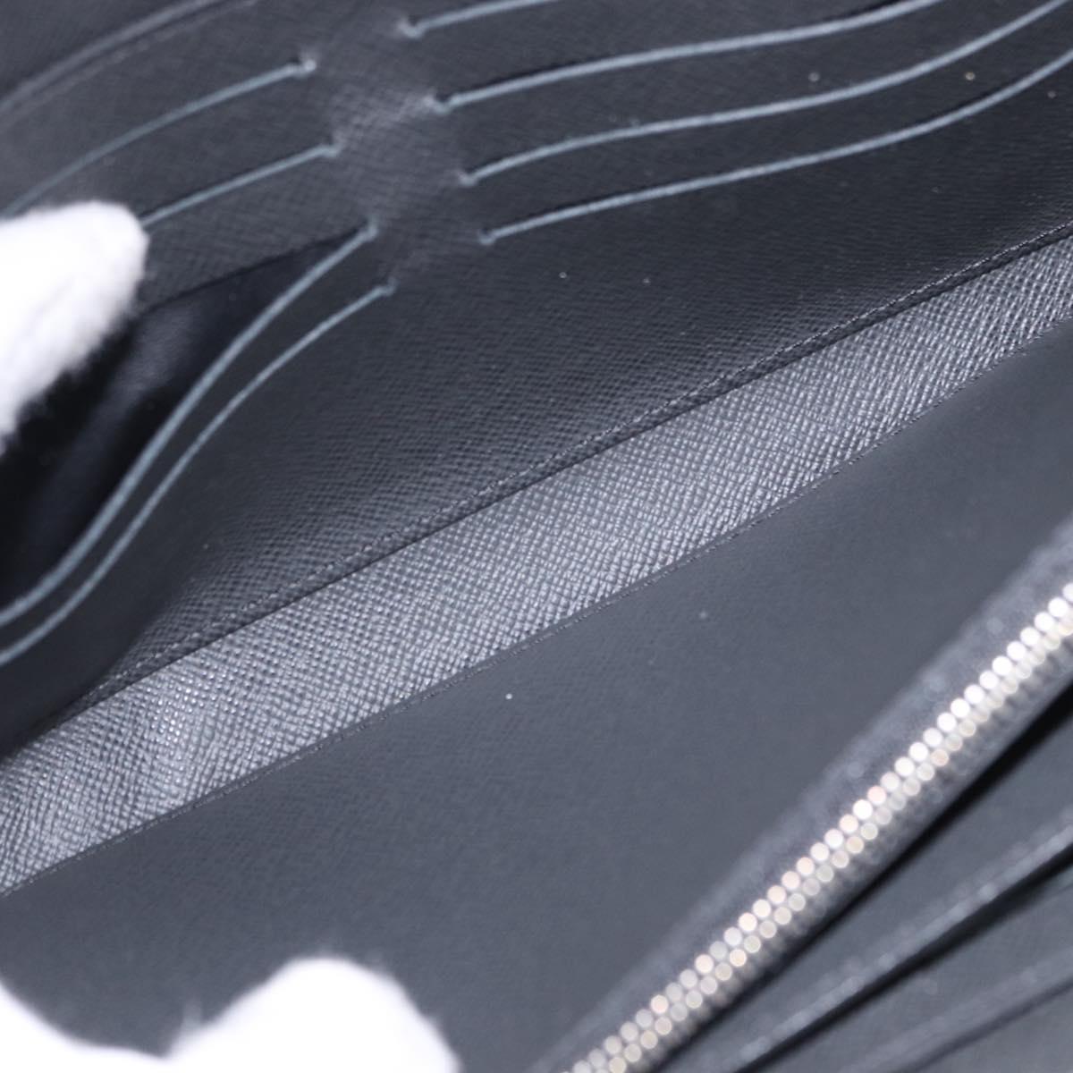 LOUIS VUITTON Taiga Zippy XL Long Wallet Black M44275 LV Auth 196706