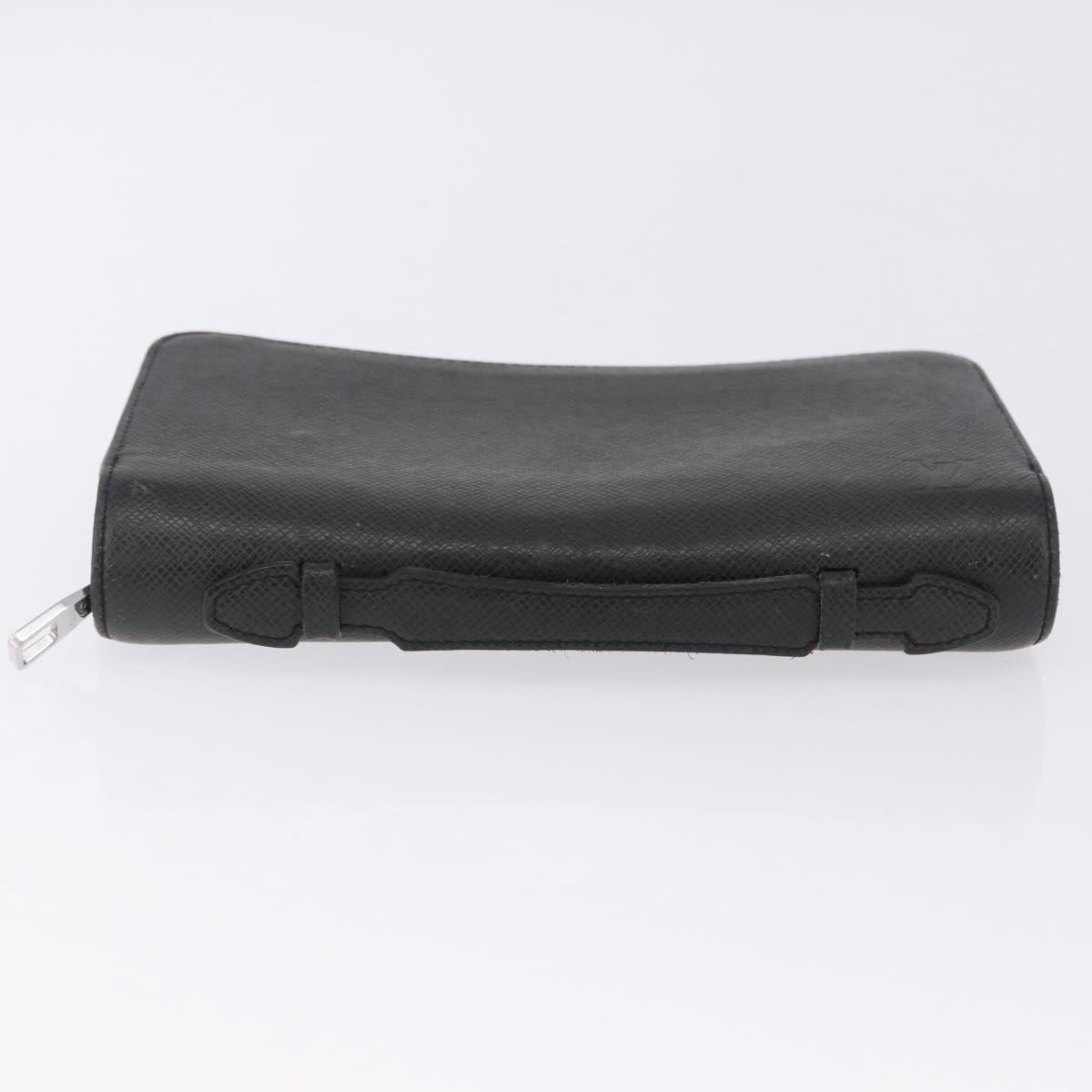 LOUIS VUITTON Taiga Zippy XL Long Wallet Black M44275 LV Auth 196706