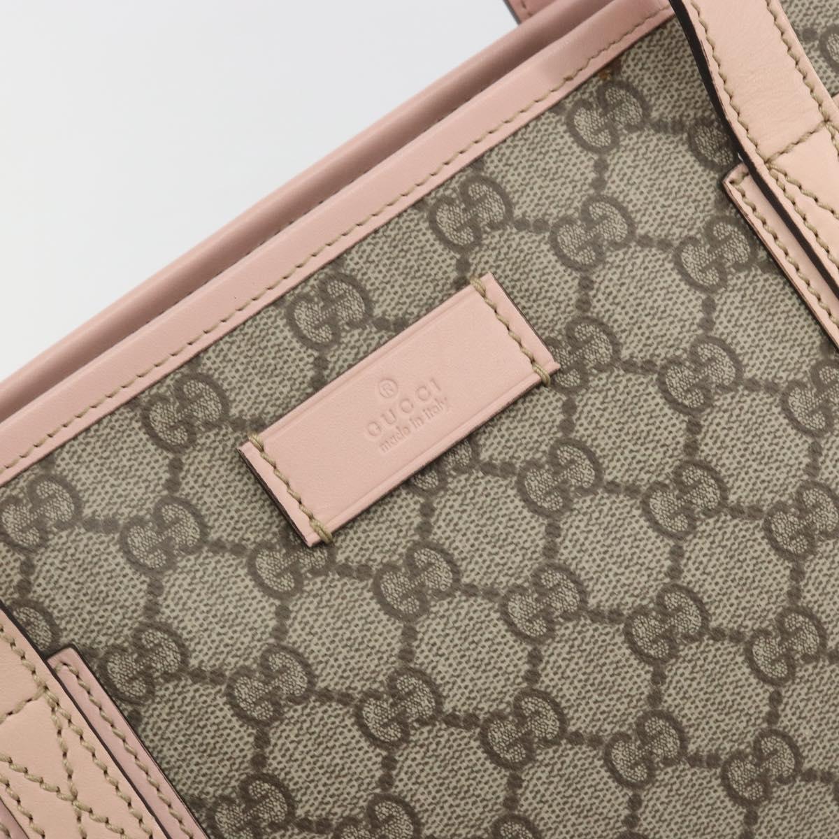 GUCCI GG Supreme Tote Bag PVC Beige Gold 181086 Auth 196707A