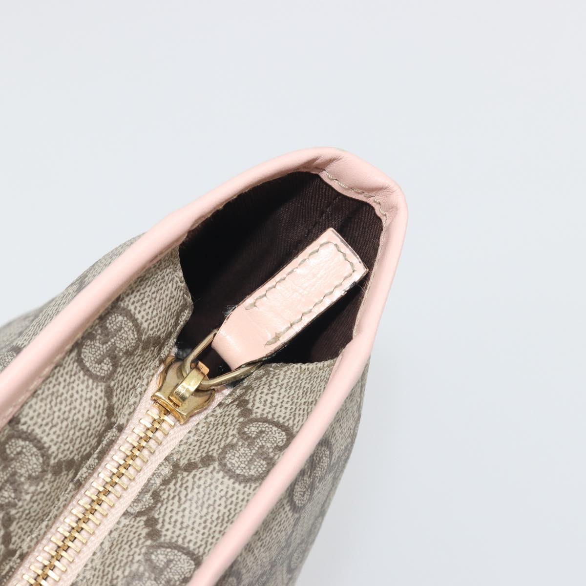 GUCCI GG Supreme Tote Bag PVC Beige Gold 181086 Auth 196707A