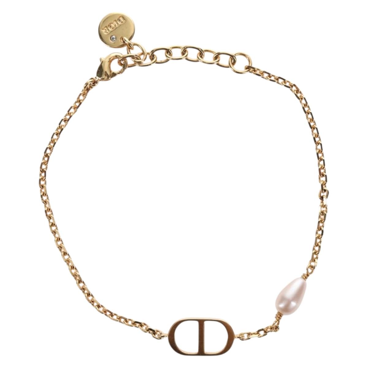 Christian Dior Bracelet Metal Gold Tone Auth 196710M