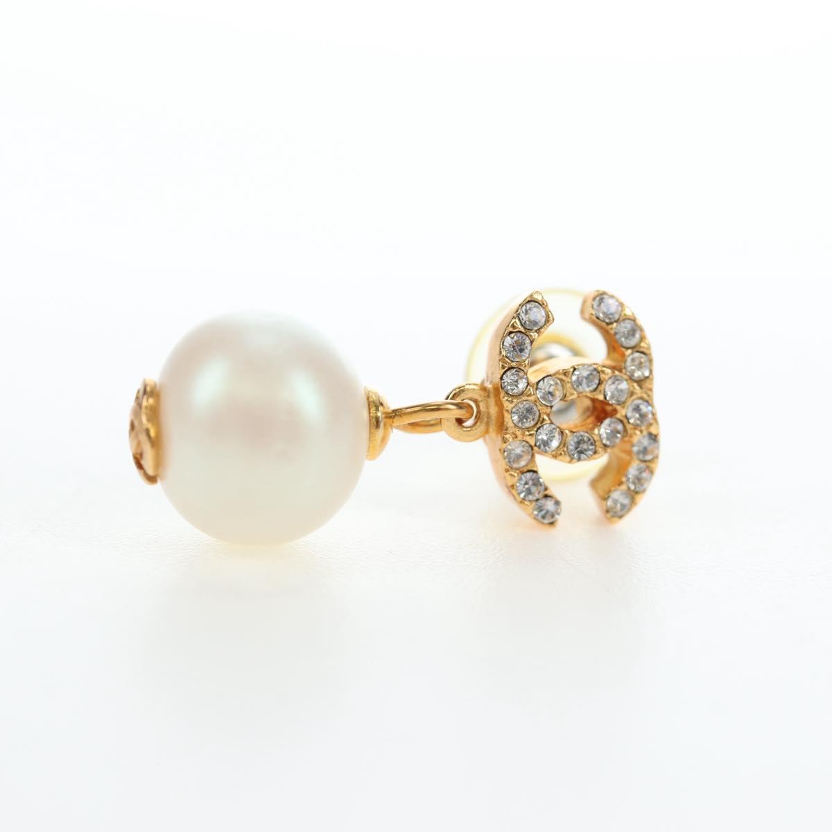 CHANEL COCO Mark Pierce Metal Gold Tone CC Auth 196711M