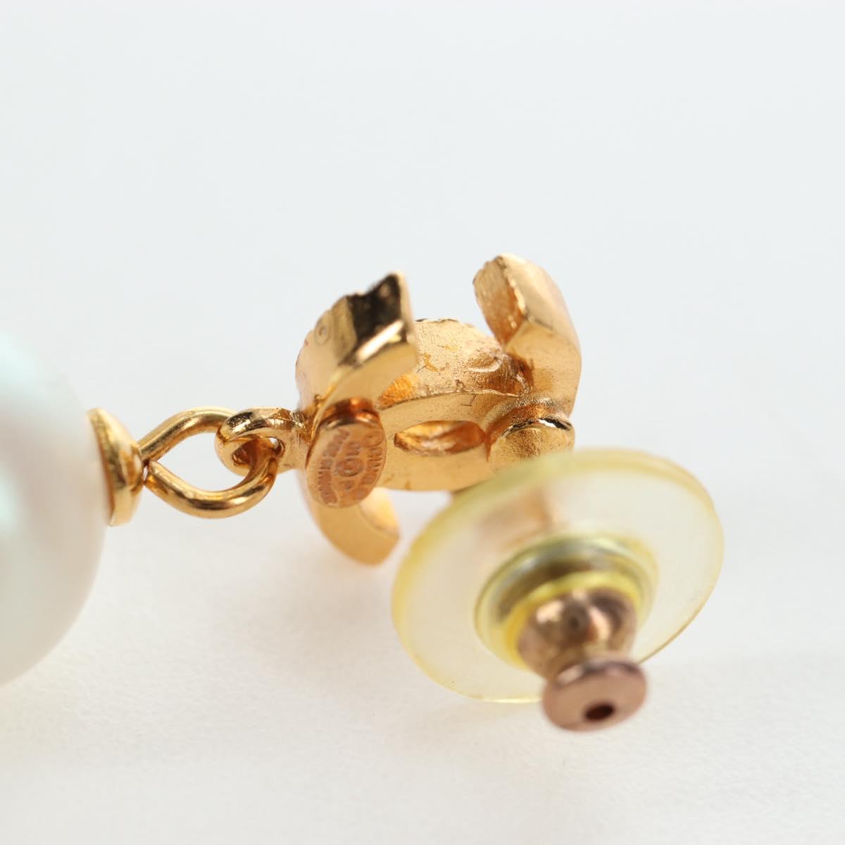 CHANEL COCO Mark Pierce Metal Gold Tone CC Auth 196711M