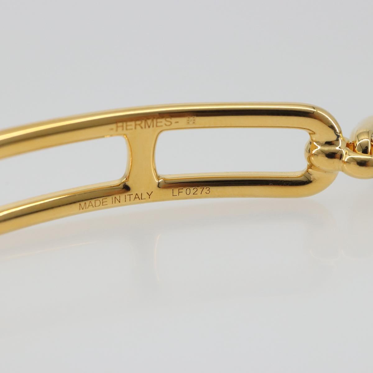 HERMES Roulis De Bourtour Bracelet Leather Blue Gold Auth 196712V