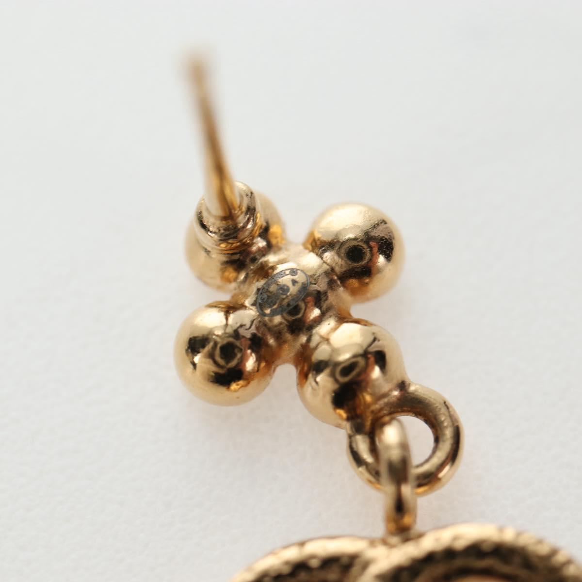 CHANEL COCO Mark Pierce Metal Gold Tone CC Auth 196718M