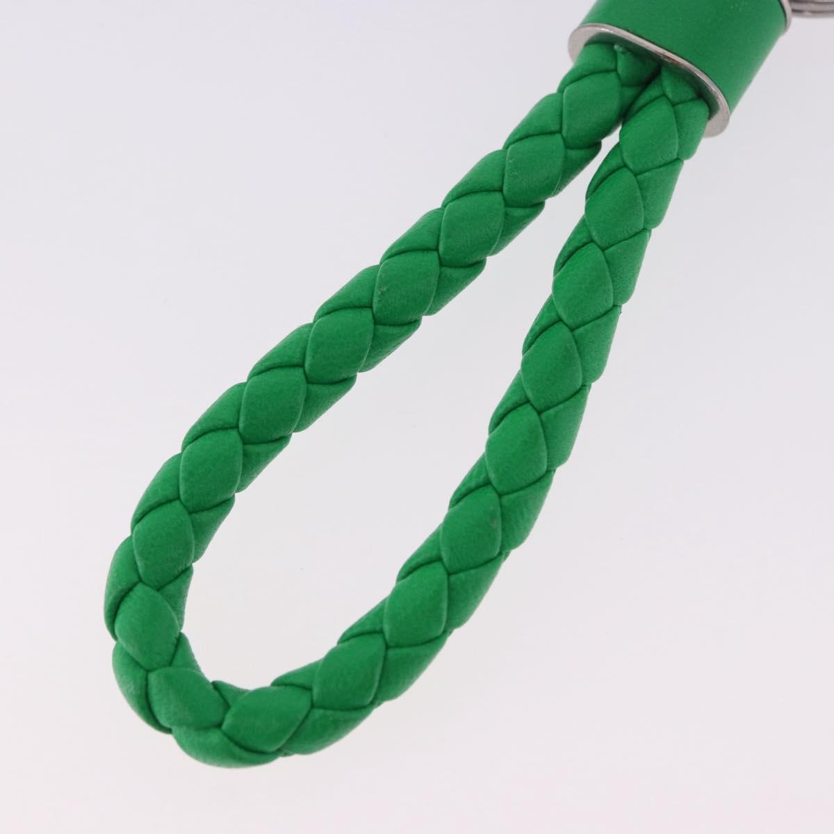 BOTTEGA VENETA INTRECCIATO Key Charm Leather Green Silver Auth 196719M