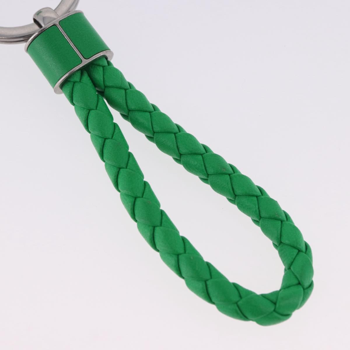 BOTTEGA VENETA INTRECCIATO Key Charm Leather Green Silver Auth 196719M