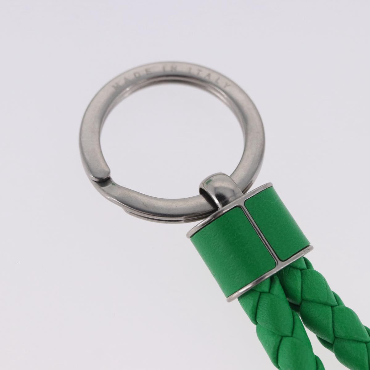 BOTTEGA VENETA INTRECCIATO Key Charm Leather Green Silver Auth 196719M