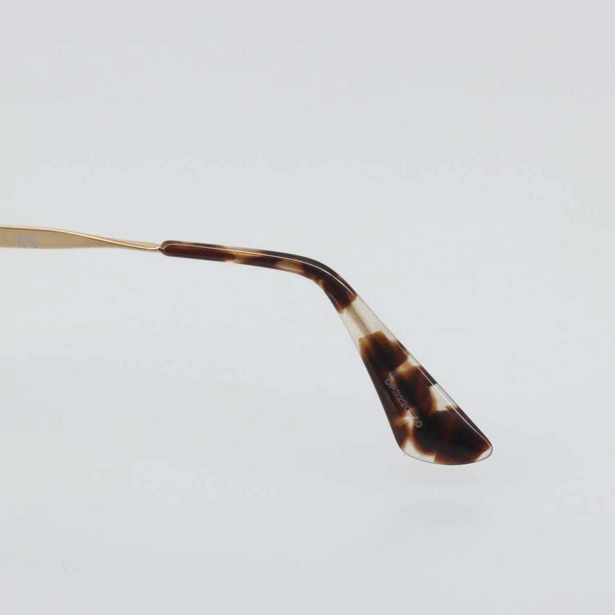 PRADA Sunglasses Metal Brown Champagne Gold Auth 196722M