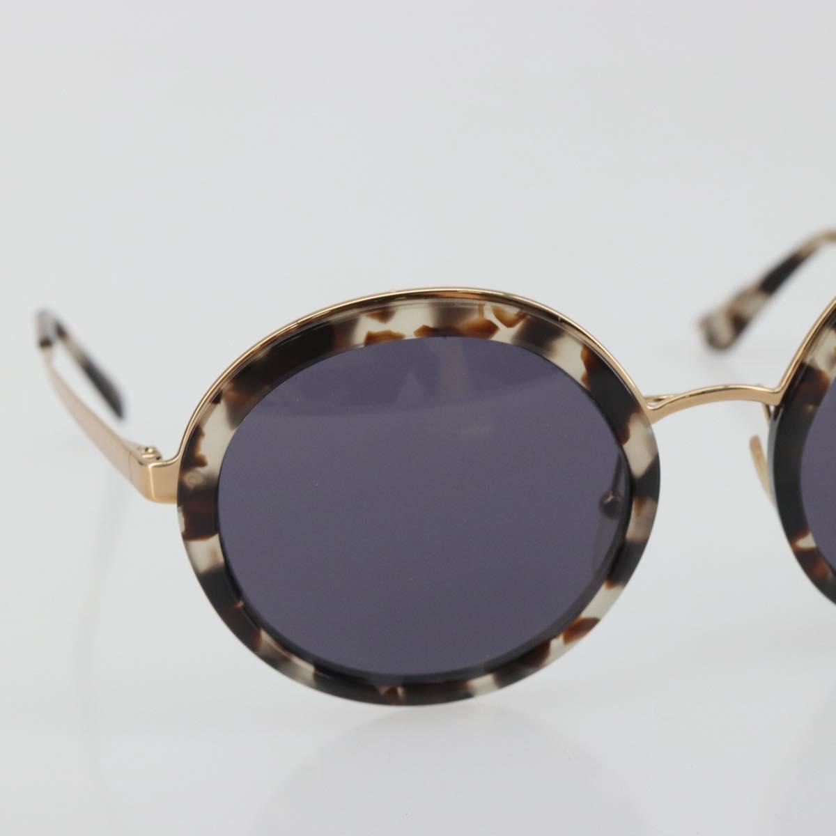 PRADA Sunglasses Metal Brown Champagne Gold Auth 196722M