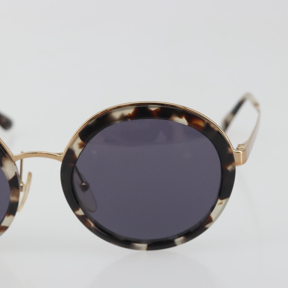 PRADA Sunglasses Metal Brown Champagne Gold Auth 196722M