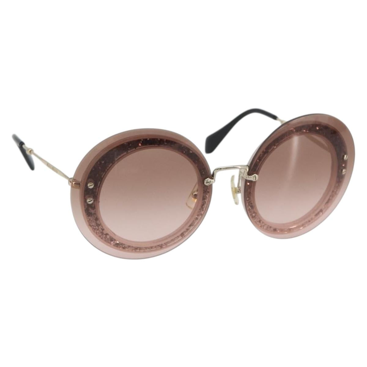 Miu Miu Sunglasses Metal Pink Gold Auth 196725M