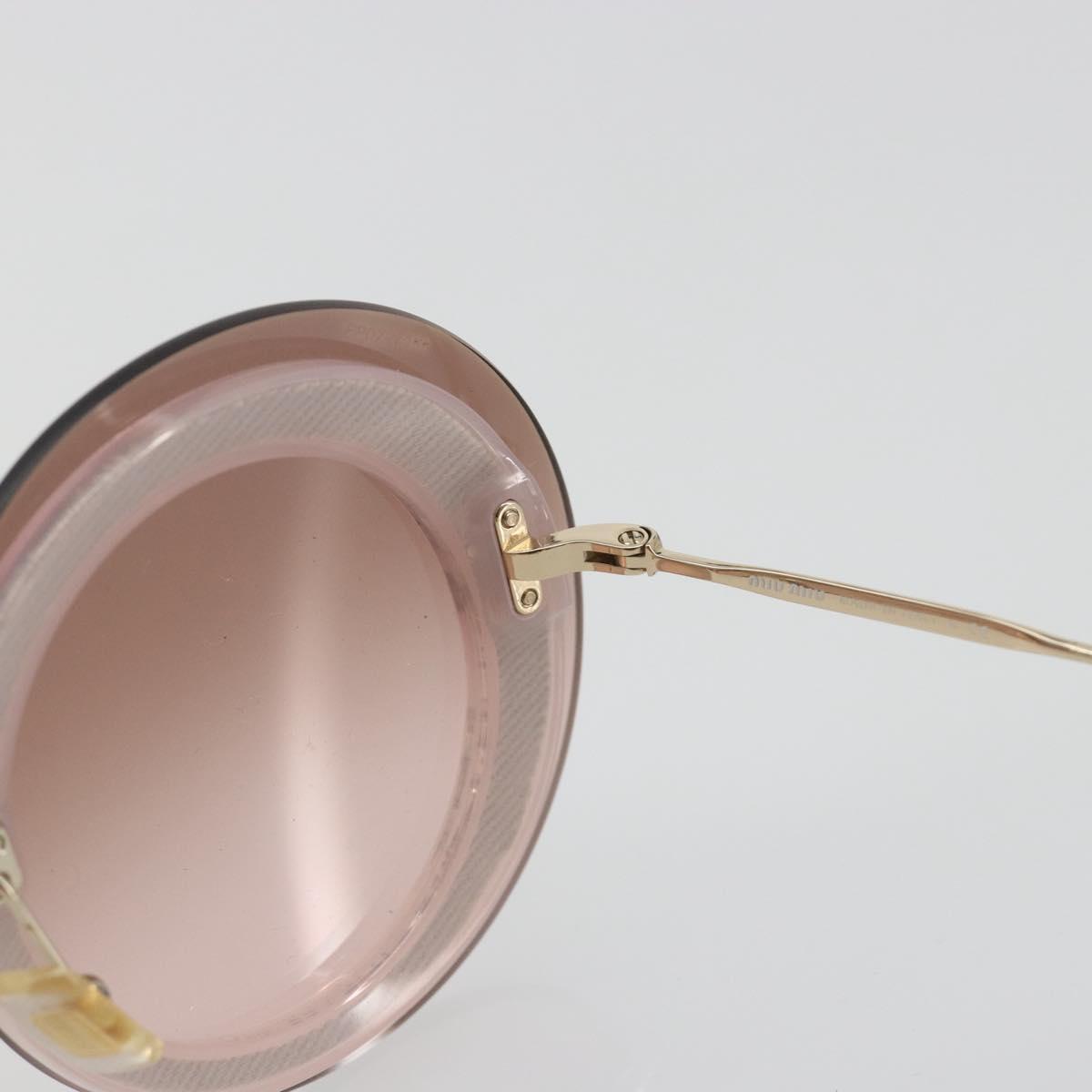 Miu Miu Sunglasses Metal Pink Gold Auth 196725M