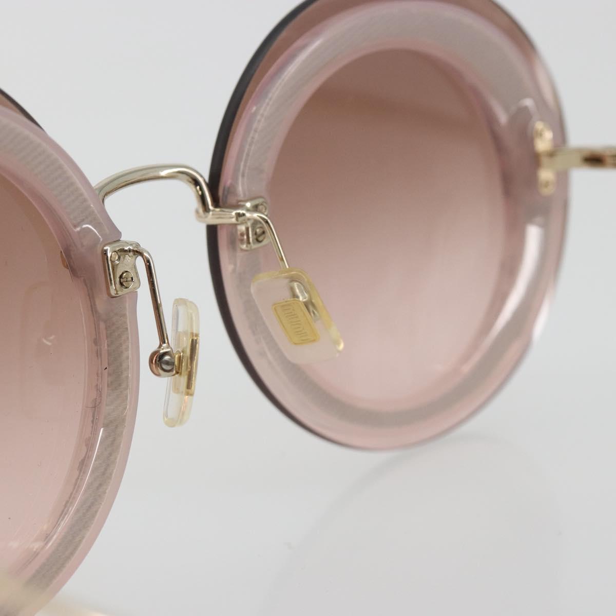 Miu Miu Sunglasses Metal Pink Gold Auth 196725M