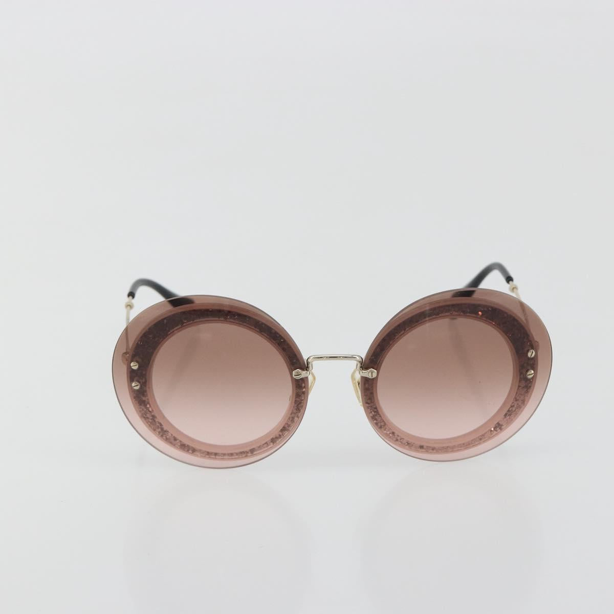 Miu Miu Sunglasses Metal Pink Gold Auth 196725M