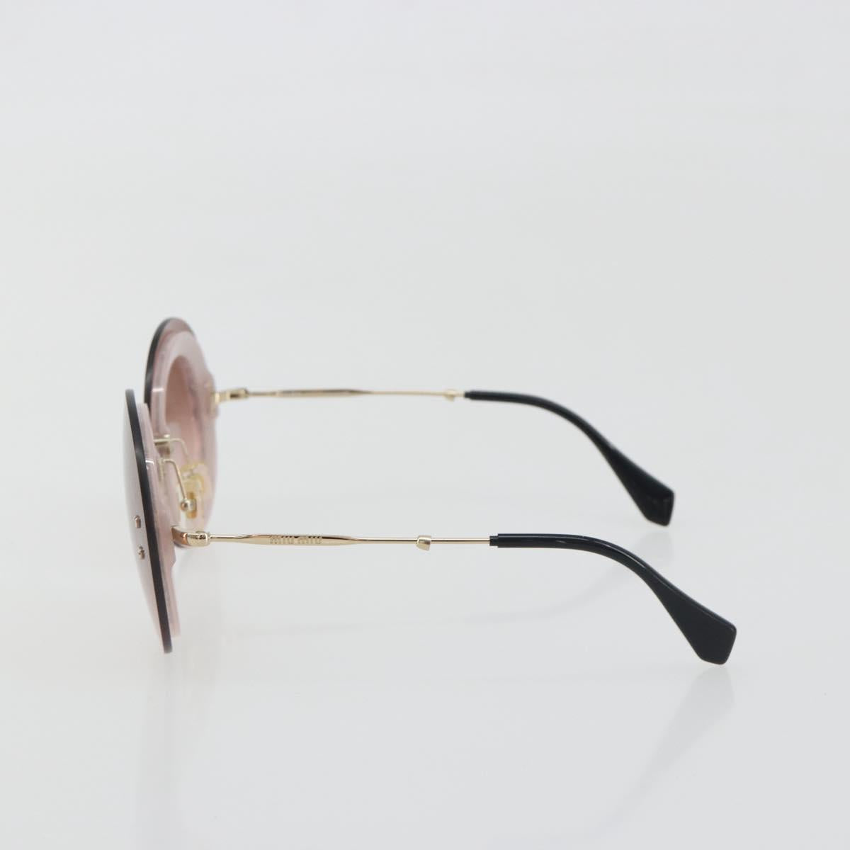 Miu Miu Sunglasses Metal Pink Gold Auth 196725M