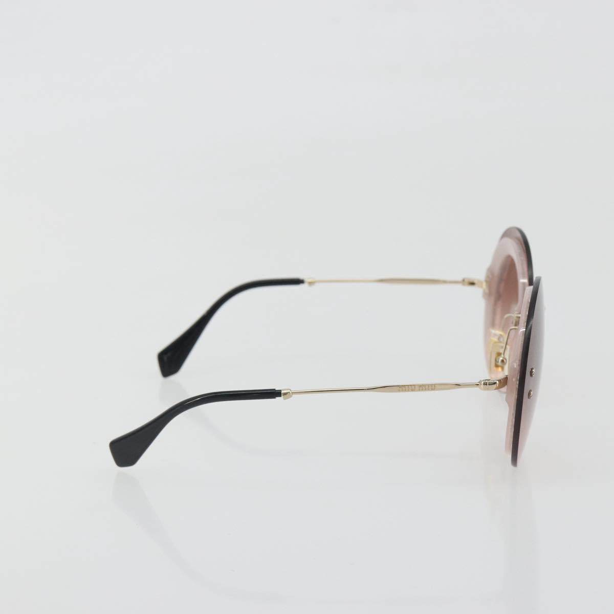 Miu Miu Sunglasses Metal Pink Gold Auth 196725M