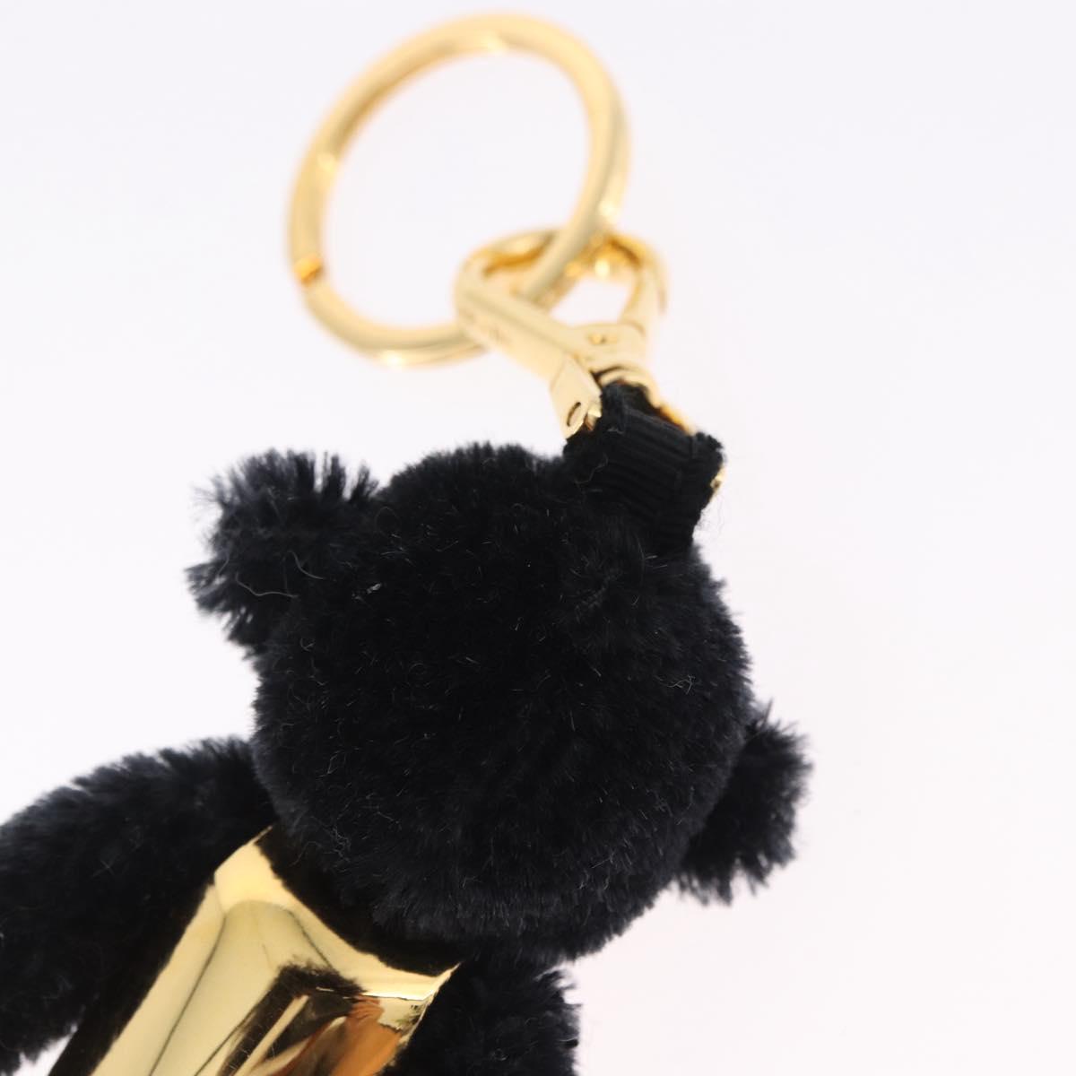 PRADA Gorilla Charm Metal Black Gold Tone Auth 196727M