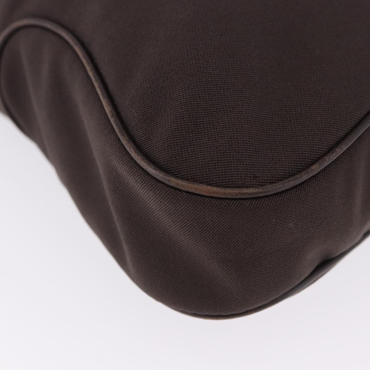 Salvatore Ferragamo Shoulder Bag Canvas Brown Silver Auth 196735A