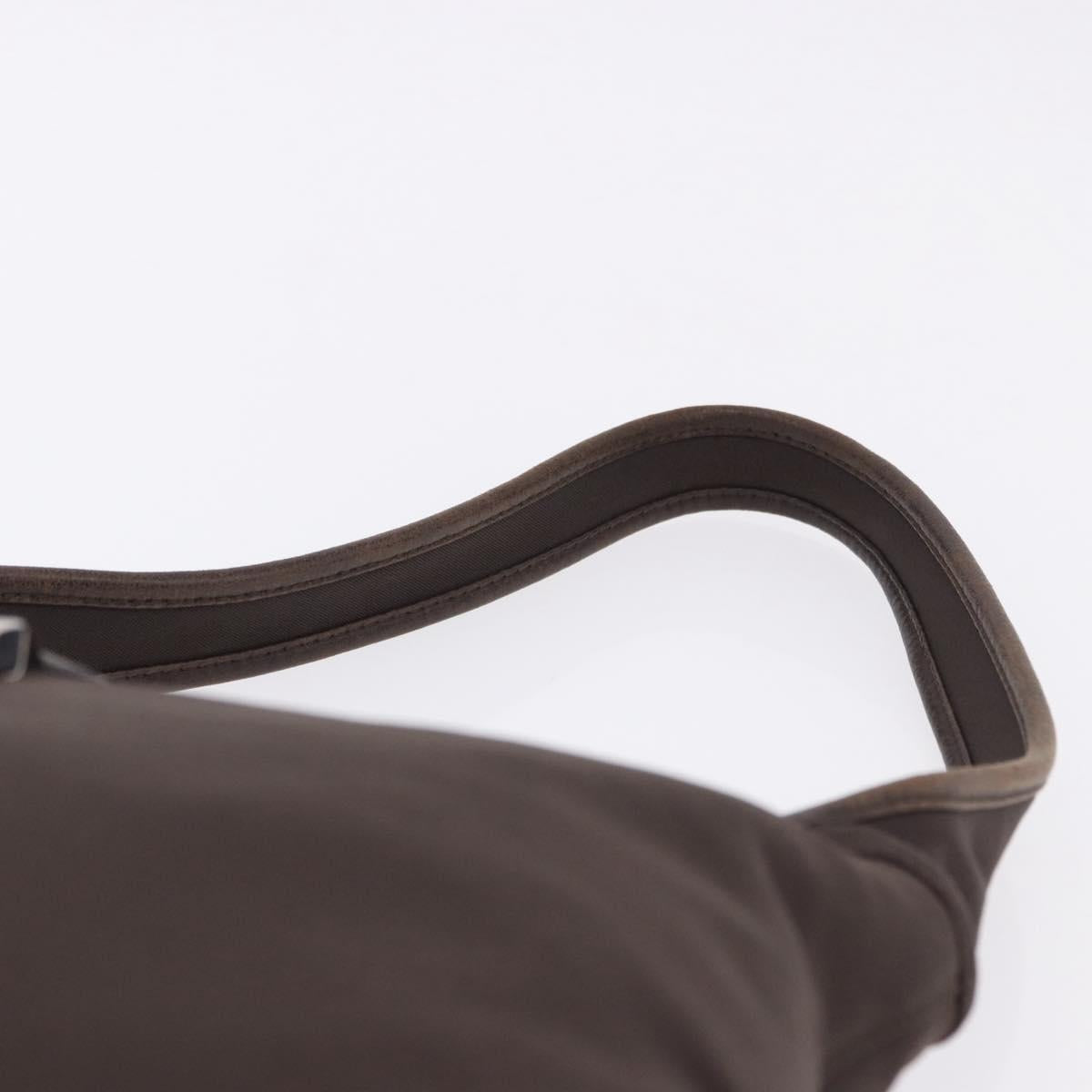 Salvatore Ferragamo Shoulder Bag Canvas Brown Silver Auth 196735A