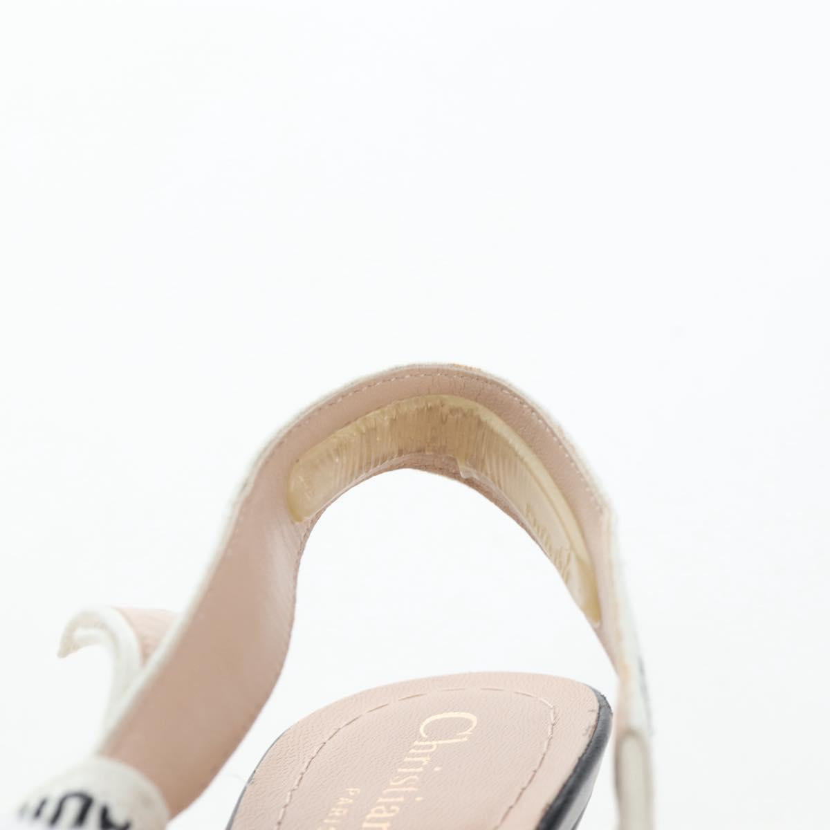 Christian Dior Slingback Pumps Leather Black Auth 196738M